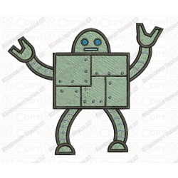 Robot Embroidery Design in 3x3 4x4 and 5x7 Sizes