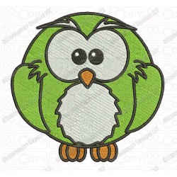 Fluffy Owl Full Stitch Embroidery Design in 3x3 4x4 and 5x7 Sizes