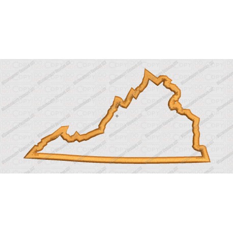 Virginia State Applique Embroidery Design in 4x4 and 5x7 Sizes
