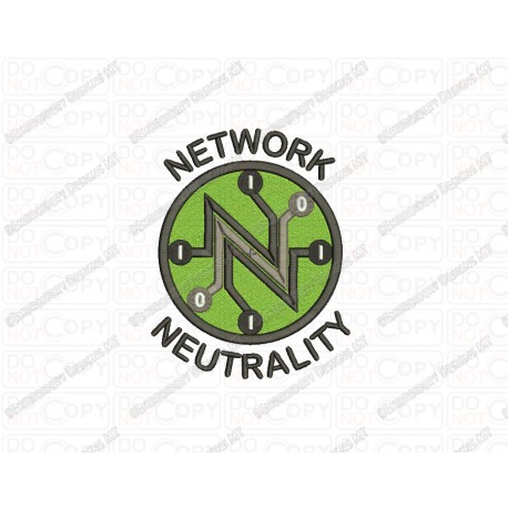 Network Neutrality Logo Embroidery Design with/without text in 2x2 3x3 4x4 5x5 6x6 and 7x7 Sizes