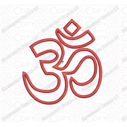 Om Hindu Hinduism Religious Symbol Applique Embroidery Design in 3x3 4x4 and 5x7 Sizes