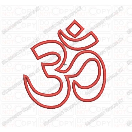 Om Hindu Hinduism Religious Symbol Applique Embroidery Design in 3x3 4x4 and 5x7 Sizes