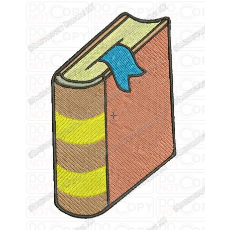 Book with Bookmark Back to School Embroidery Design in 2x2 3x3 4x4 and 5x7 Sizes