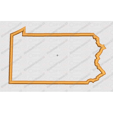 Pennsylvania State Applique Embroidery Design in 4x4 and 5x7 Sizes