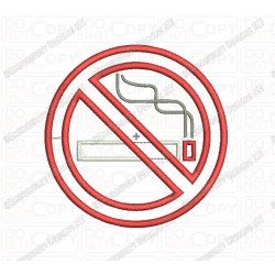 No Smoking Applique Embroidery Design in 3x3 4x4 and 5x7 Sizes