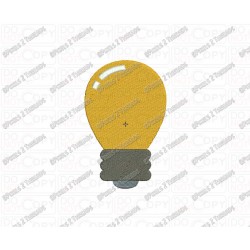 Light Bulb Embroidery Design in  2x2 3x3 4x4 and 5x5 Sizes