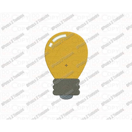 Light Bulb Embroidery Design in  2x2 3x3 4x4 and 5x5 Sizes