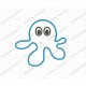 Octopus Cartoon Squid Applique Embroidery Design in 3x3 4x4 and 5x5 Sizes