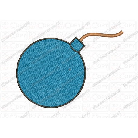 Bomb Cartoon Embroidery Design in  2x2 3x3 4x4 and 5x7 Sizes