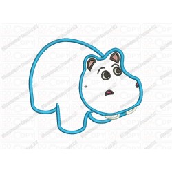 Hippopotamus Hippo 1 Layer Applique Embroidery Design in 3x3 4x4 and 5x7 Sizes