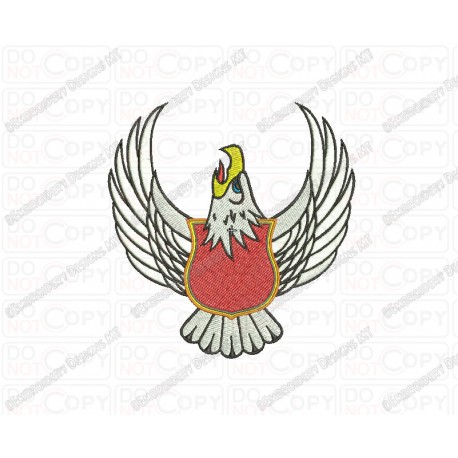Eagle Shield Banner Embroidery Design in 4x4 and 5x7 Sizes