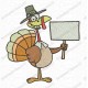 Thanksgiving Turkey Holding Sign Embroidery Design in 3x3 4x4 and 5x7 Sizes