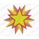Sun Star Embroidery Design in 3x3 4x4 and 5x7 Sizes