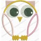 Round Fat Owl Applique Embroidery Design in 4x4 and 5x7 Sizes