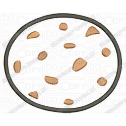 Chocolate Chip Cookie Applique Embroidery Design in 4x4 and 5x7 Sizes