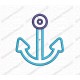 Anchor 2 Layer Applique Embroidery Design in 3x3 4x4 and 5x5 Sizes