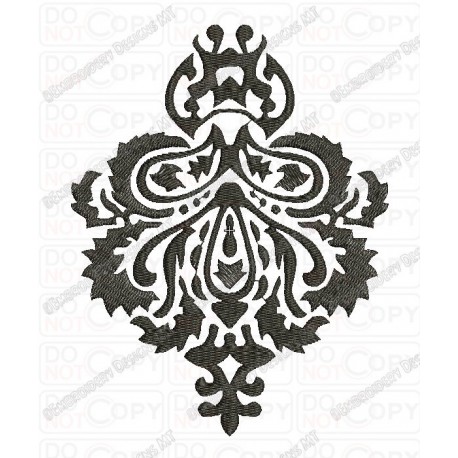 Fancy Beautiful Damask Pattern 3 Full Stitch Embroidery Design in 3x3 4x4 and 5x7 Sizes