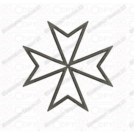 Maltese Cross Applique Embroidery Design in 3x3 4x4 and 5x7 Sizes