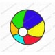 Beach Ball Applique Embroidery Design in 2x2 3x3 4x4 and 5x7 Sizes
