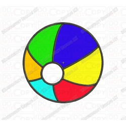 Beach Ball Applique Embroidery Design in 2x2 3x3 4x4 and 5x7 Sizes