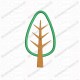 Simple Tree and Trunk  Applique Embroidery Design in 4x4 and 5x7 Sizes