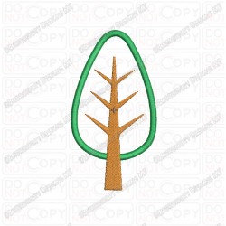 Simple Tree and Trunk  Applique Embroidery Design in 4x4 and 5x7 Sizes