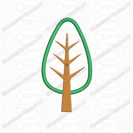 Simple Tree and Trunk  Applique Embroidery Design in 4x4 and 5x7 Sizes