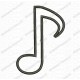 Eighth Musical Note Applique Embroidery Design in 2x2 3x3 4x4 5x7