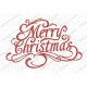 Merry Christmas Fancy Script Embroidery Design in 3x3 4x4 and 5x7 Sizes