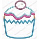 Very Berry Cupcake Applique Embroidery Design in 4x4 and 5x7 Sizes