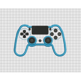 Video Game Controller Sony Playstation PS4 Style Applique Embroidery Design in 4x4 and 5x7 Sizes