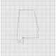 Alabama State Felt Embroidery Design in 1 inch, 1.5 inch, 2 inch, and 3 inch Sizes