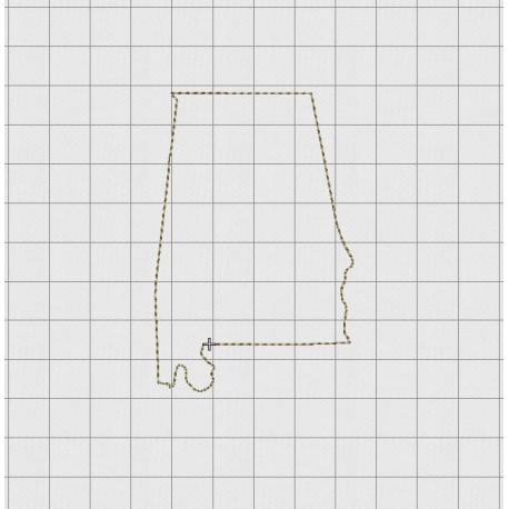 Alabama State Felt Embroidery Design in 1 inch, 1.5 inch, 2 inch, and 3 inch Sizes