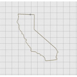 California State Felt Embroidery Design in 1 inch, 1.5 inch, 2 inch, and 3 inch Sizes