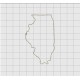 Illinois State Felt Embroidery Design in 1 inch, 1.5 inch, 2 inch, and 3 inch Sizes