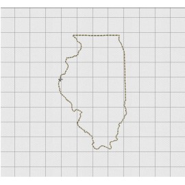 Illinois State Felt Embroidery Design in 1 inch, 1.5 inch, 2 inch, and 3 inch Sizes