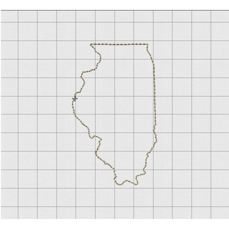 Illinois State Felt Embroidery Design in 1 inch, 1.5 inch, 2 inch, and 3 inch Sizes