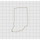 Indiana State Felt Embroidery Design in 1 inch, 1.5 inch, 2 inch, and 3 inch Sizes