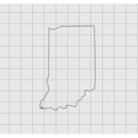 Indiana State Felt Embroidery Design in 1 inch, 1.5 inch, 2 inch, and 3 inch Sizes