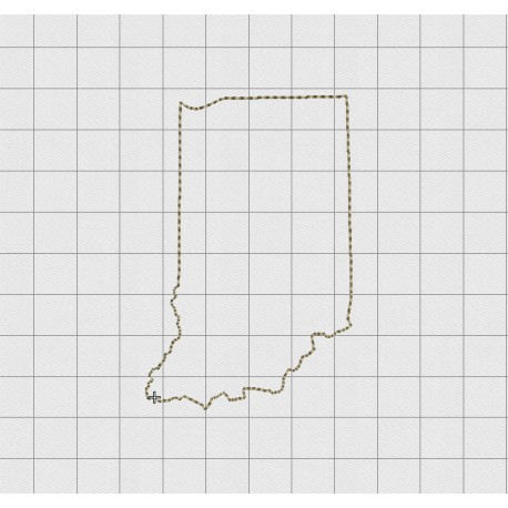 Indiana State Felt Embroidery Design in 1 inch, 1.5 inch, 2 inch, and 3 inch Sizes