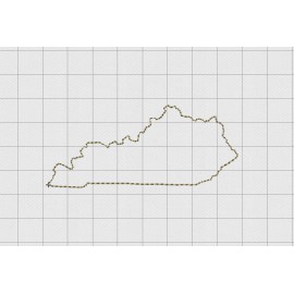 Kentucky State Felt Embroidery Design in 1 inch, 1.5 inch, 2 inch, and 3 inch Sizes