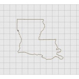 Louisiana State Felt Embroidery Design in 1 inch, 1.5 inch, 2 inch, and 3 inch Sizes