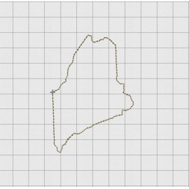 Maine State Felt Embroidery Design in 1 inch, 1.5 inch, 2 inch, and 3 inch Sizes