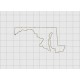 Maryland State Felt Embroidery Design in 1 inch, 1.5 inch, 2 inch, and 3 inch Sizes