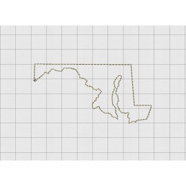 Maryland State Felt Embroidery Design in 1 inch, 1.5 inch, 2 inch, and 3 inch Sizes