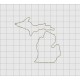 Michigan State Felt Embroidery Design in 1 inch, 1.5 inch, 2 inch, and 3 inch Sizes