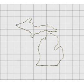 Michigan State Felt Embroidery Design in 1 inch, 1.5 inch, 2 inch, and 3 inch Sizes