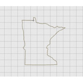 Minnesota State Felt Embroidery Design in 1 inch, 1.5 inch, 2 inch, and 3 inch Sizes
