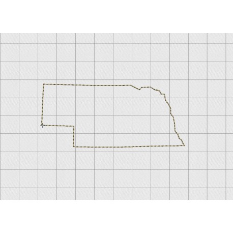 Nebraska State Felt Embroidery Design in 1 inch, 1.5 inch, 2 inch, and 3 inch Sizes
