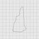 New Hampshire State Felt Embroidery Design in 1 inch, 1.5 inch, 2 inch, and 3 inch Sizes